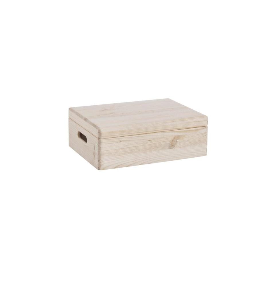 ZELLER - Present Caisse de rangement avec couvercle 40 x 14 cm, Nature