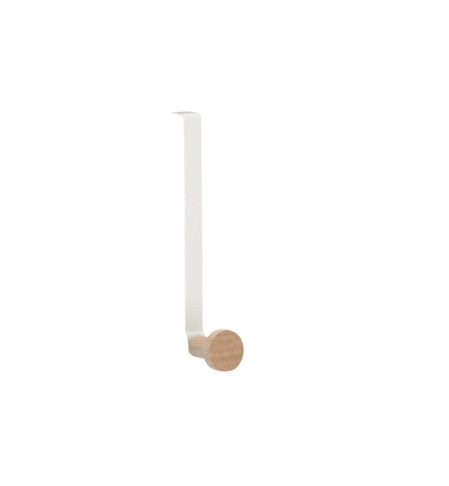 ZELLER - Present Crochet de porte 3 x 9 x 18 cm, Nature/Blanc