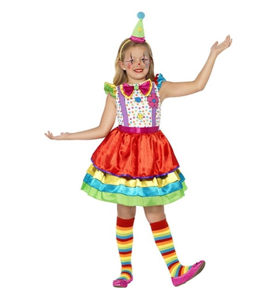 Deluxe Clown fille M, 130-143cm, 7-9 ans