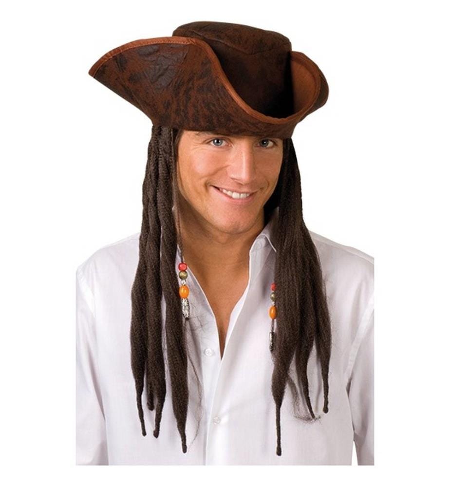 Chapeau pirate avec dreadlocks