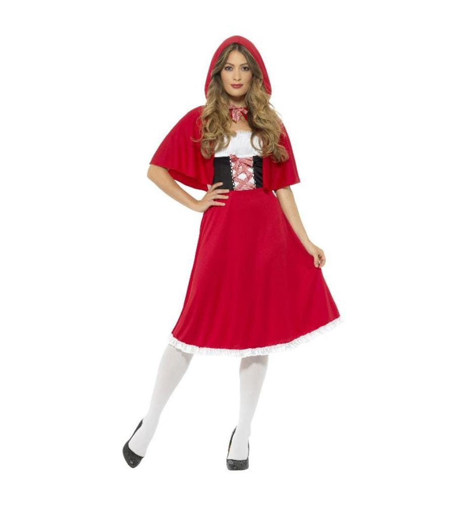 Costume Petit chaperon rouge Deluxe, rouge, avec robe longue et cape