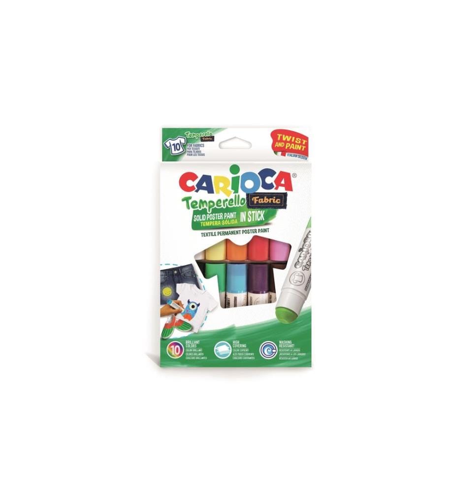 CARIOCA - Peinture pour affiches Temperello Farbric 10 pièces, multicolore