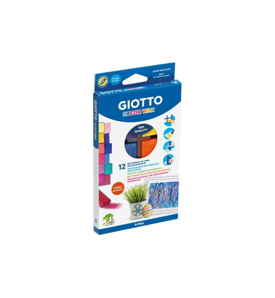 GIOTTO - Crayon gras de couleur Décor 12 blocs, Multicolore