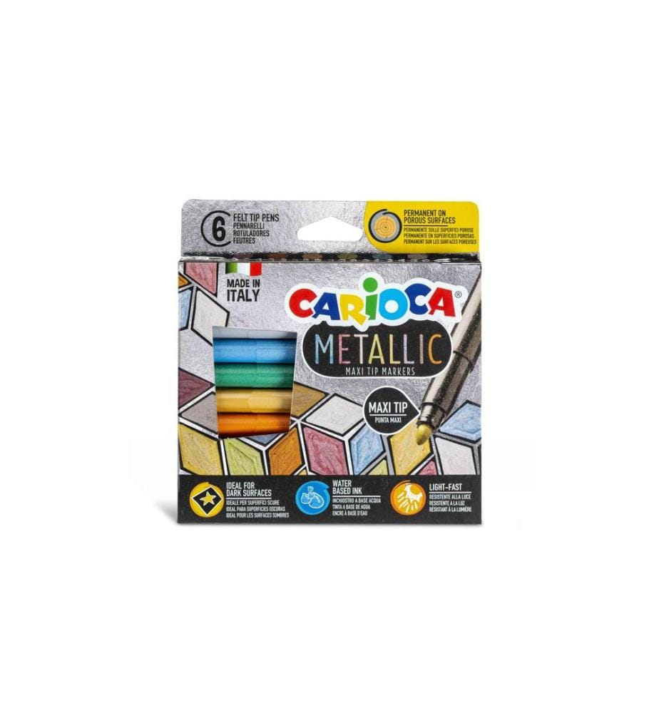 CARIOCA - Feutres de coloriage Metallic E-6 Multicolore