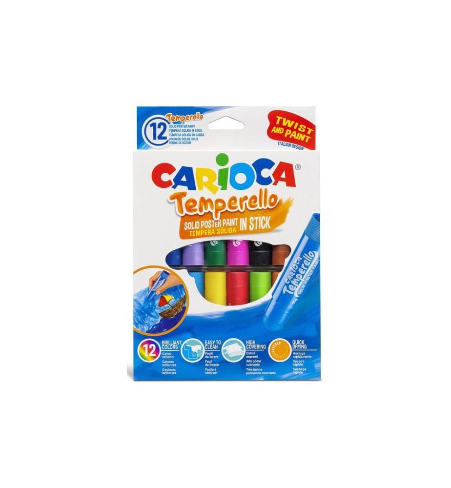 CARIOCA - Peinture à poster Temperello 12 pièces, Multicolore