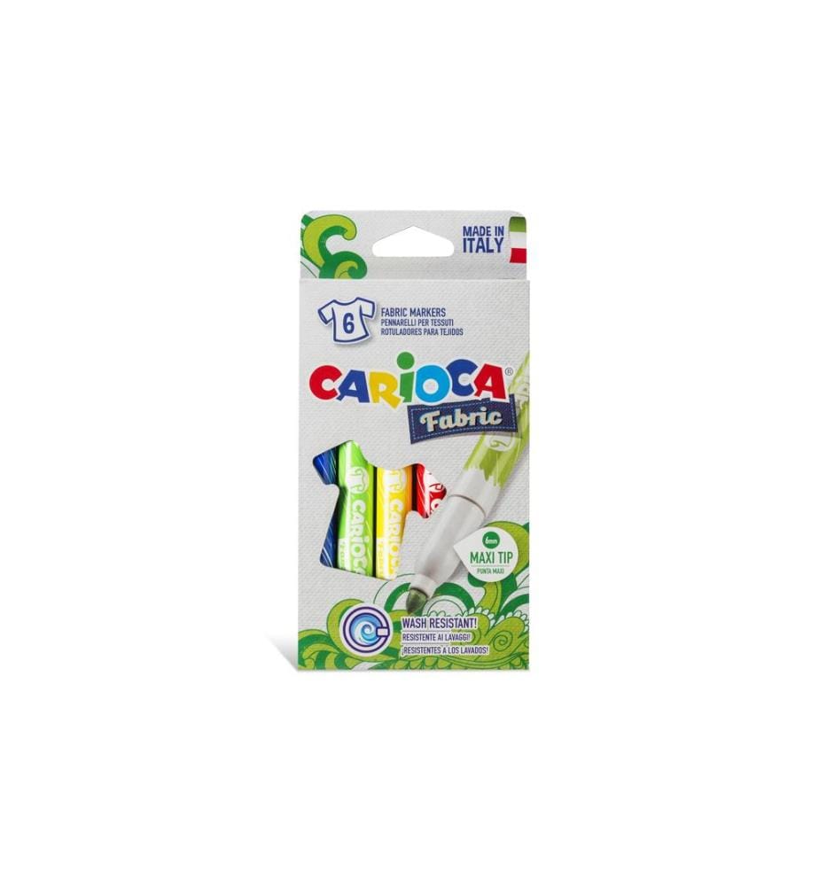 CARIOCA - Marqueur pour textiles Fabric 6 pièces
