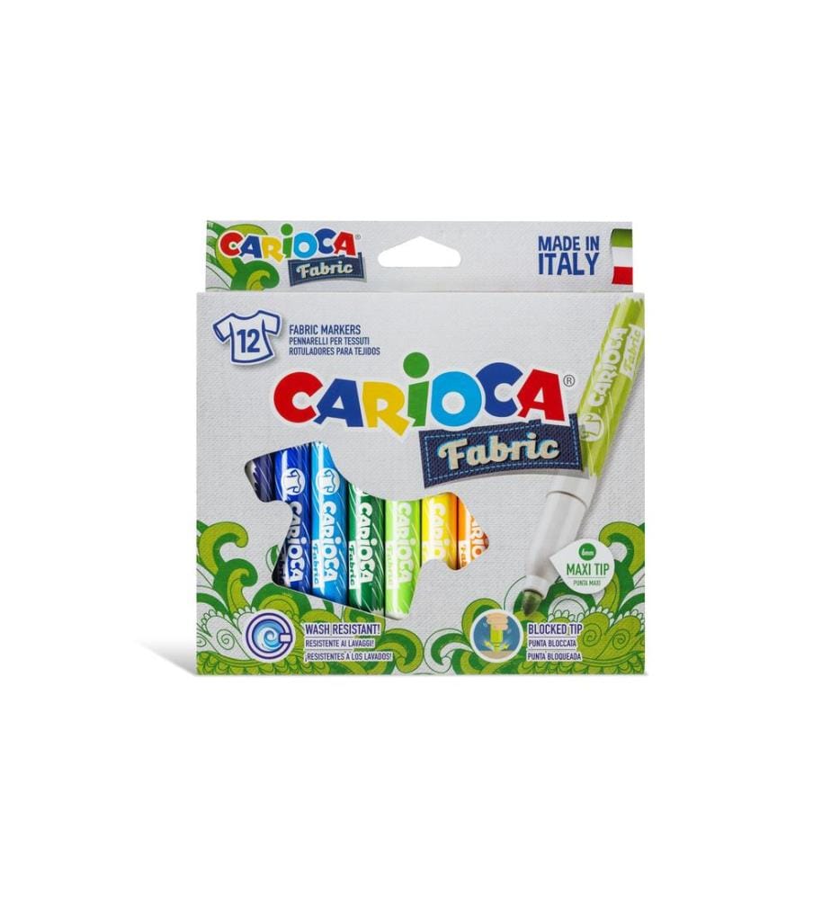 CARIOCA - Marqueur pour textiles Fabric 12 pièces