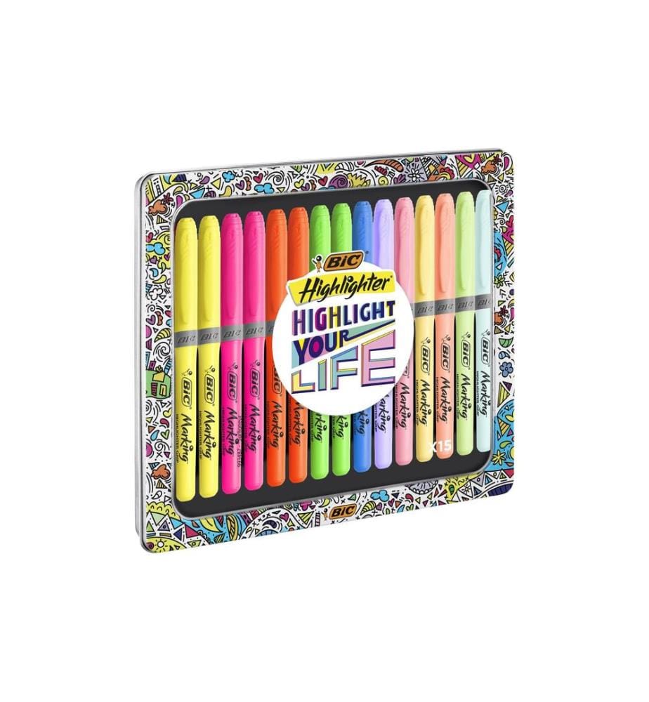 BIC - Surligneur Marking Box 15 pièces