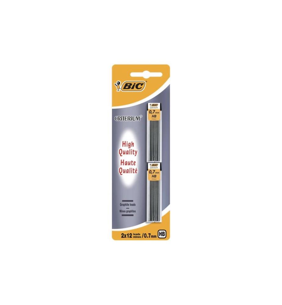 BIC - Mine de crayon Critérium 0.7 HB 2 x 12 mines