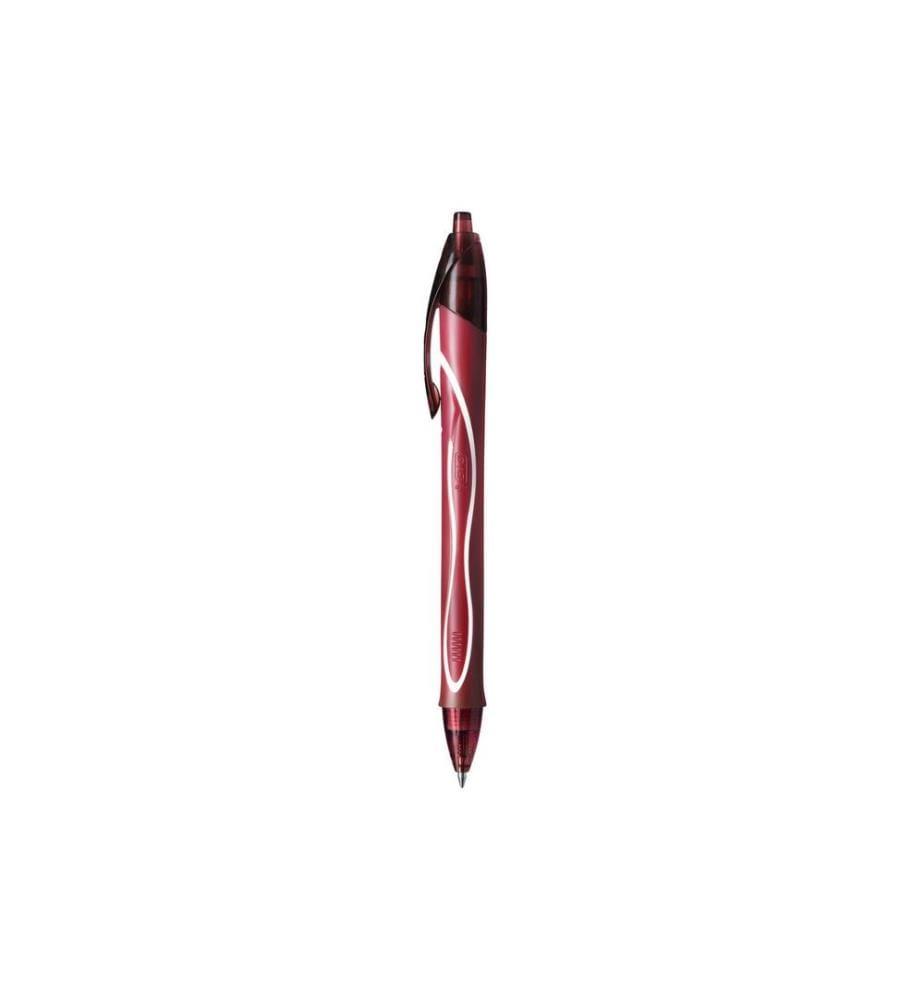 BIC - Stylo à encre gel Gel-ocity Quick Dry 0.7 mm Rouge, 12 pièces