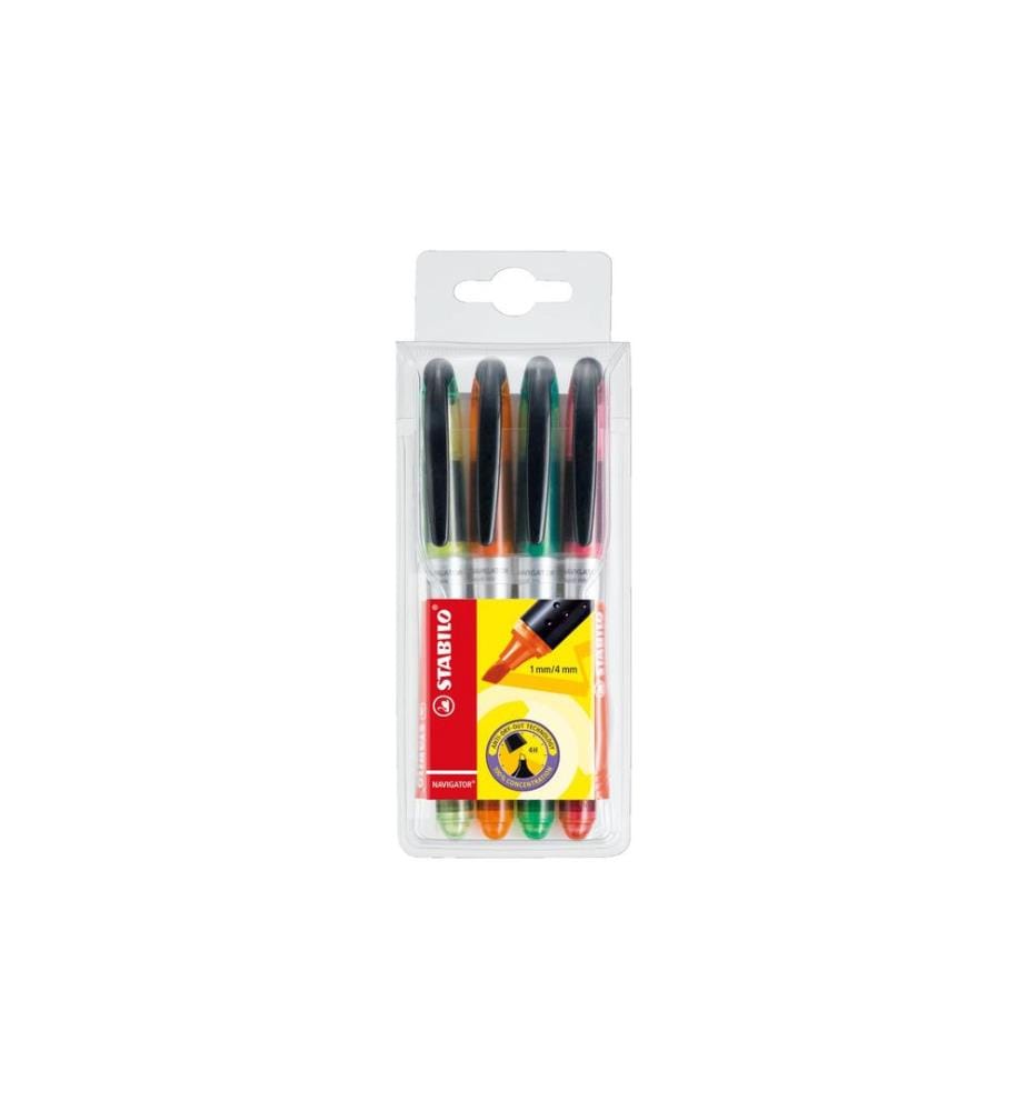 STABILO - Surligneur Navigateur 4 pièces Multicolore