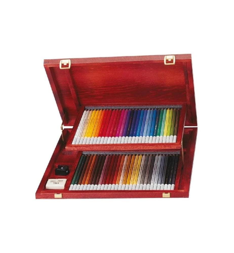 STABILO - Crayons de couleur CarbOthello avec coffret en bois, 63 pièces