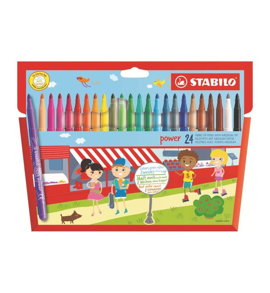 STABILO - Feutres de coloriage Power, 24 pièces