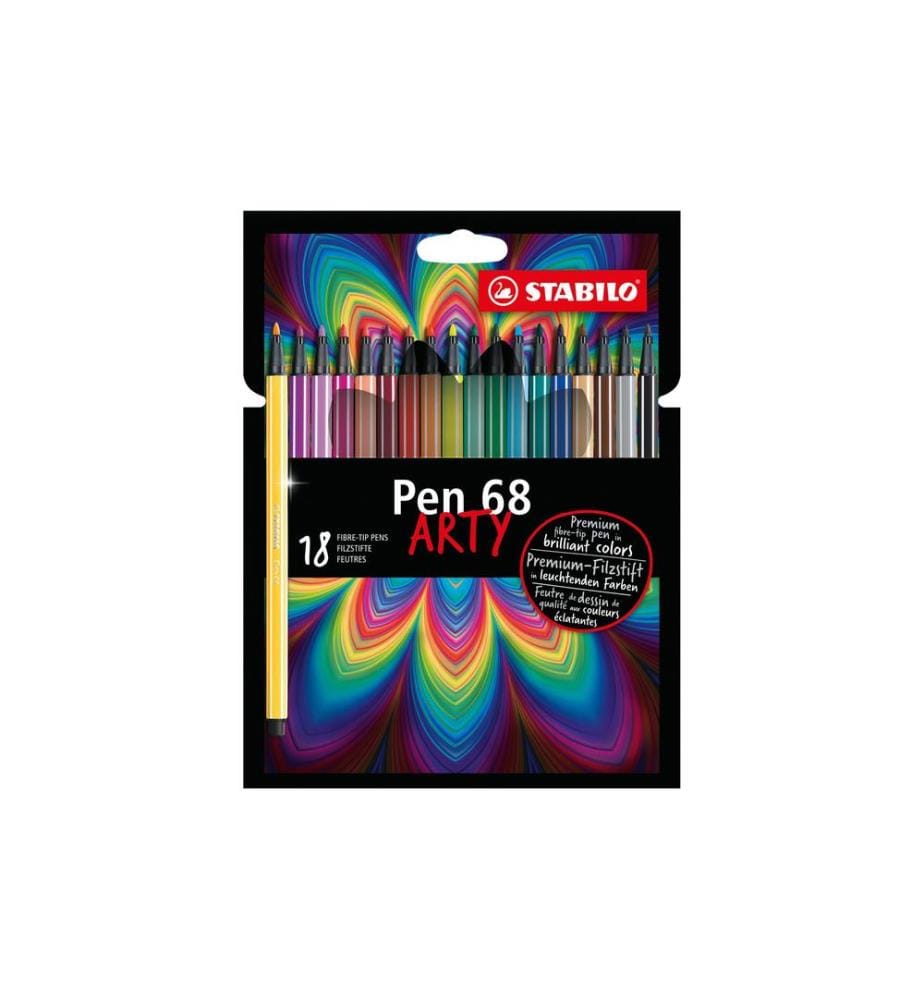 STABILO - Brushpen Pen 68 Arty 18 pièces