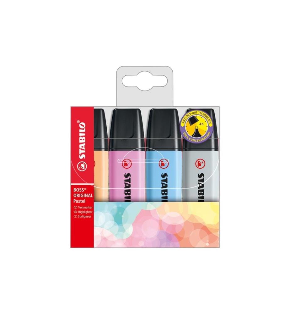 STABILO - Surligneur Boss Pastell 4 pièces