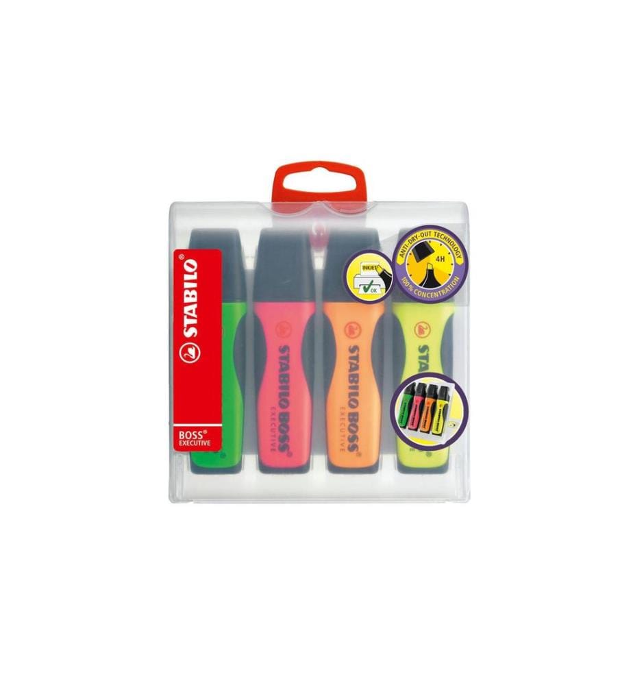 STABILO - Surligneur Boss Executive 4 pièces