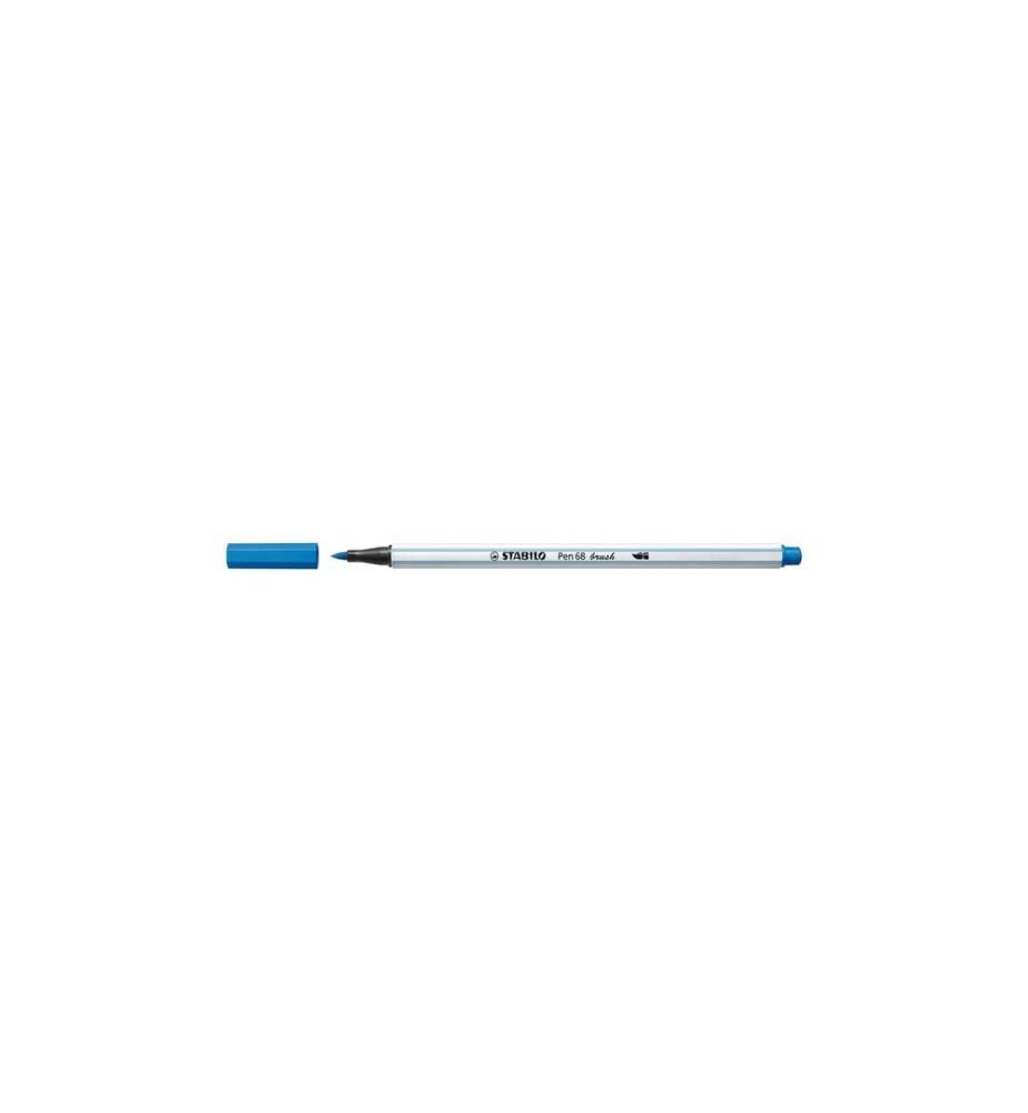 STABILO - Feutres de coloriage Pen 68 brush Bleu foncé