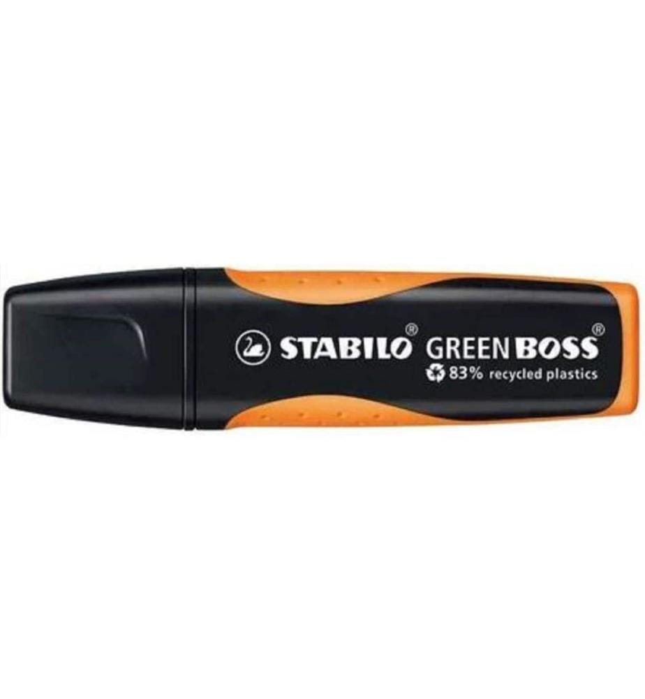 STABILO - Surligneur Greenboss Orange/Noir, 10 pièces