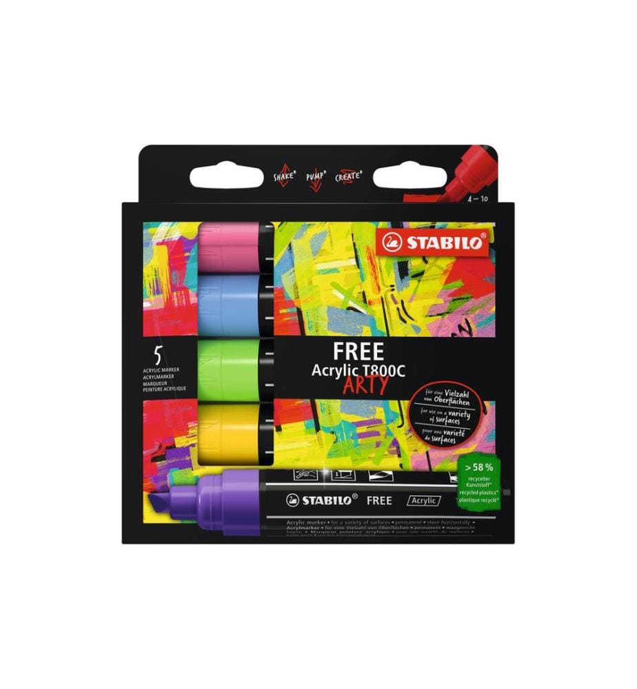 STABILO - Marqueur acrylique Free Acrylic T800C Seasi 5-étui