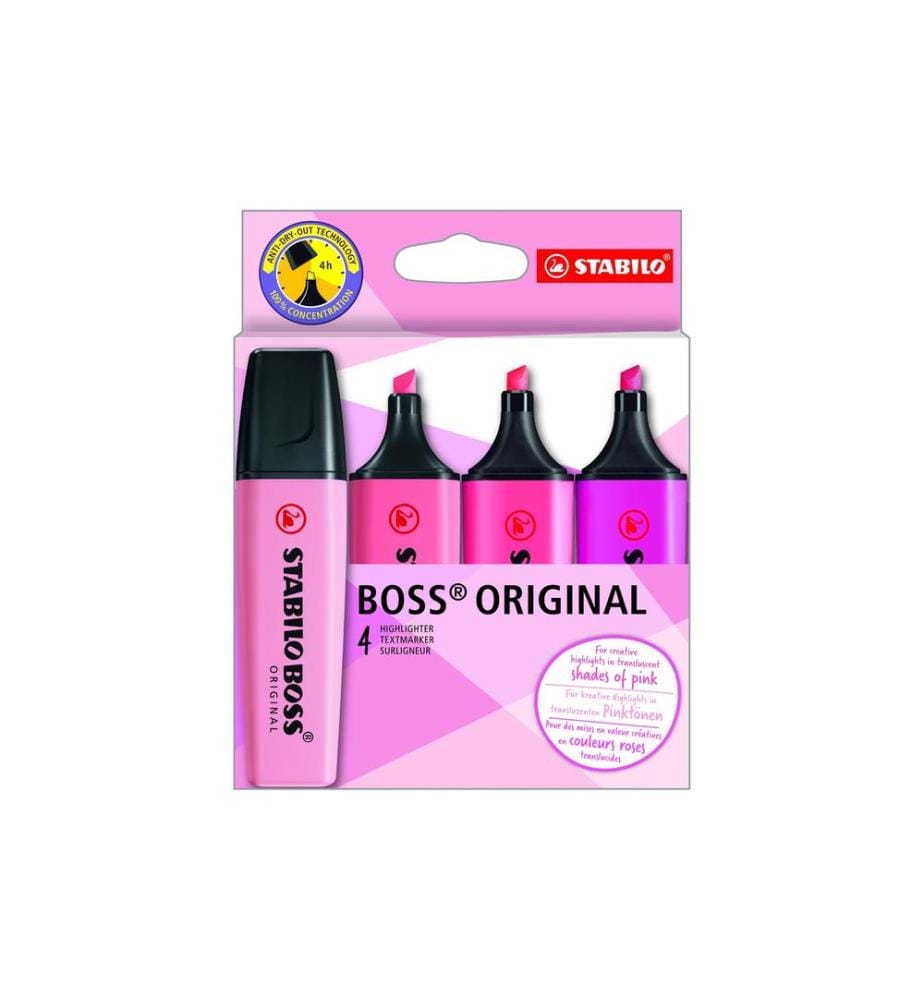 STABILO - BOSS Shades of pink, Étui de 4