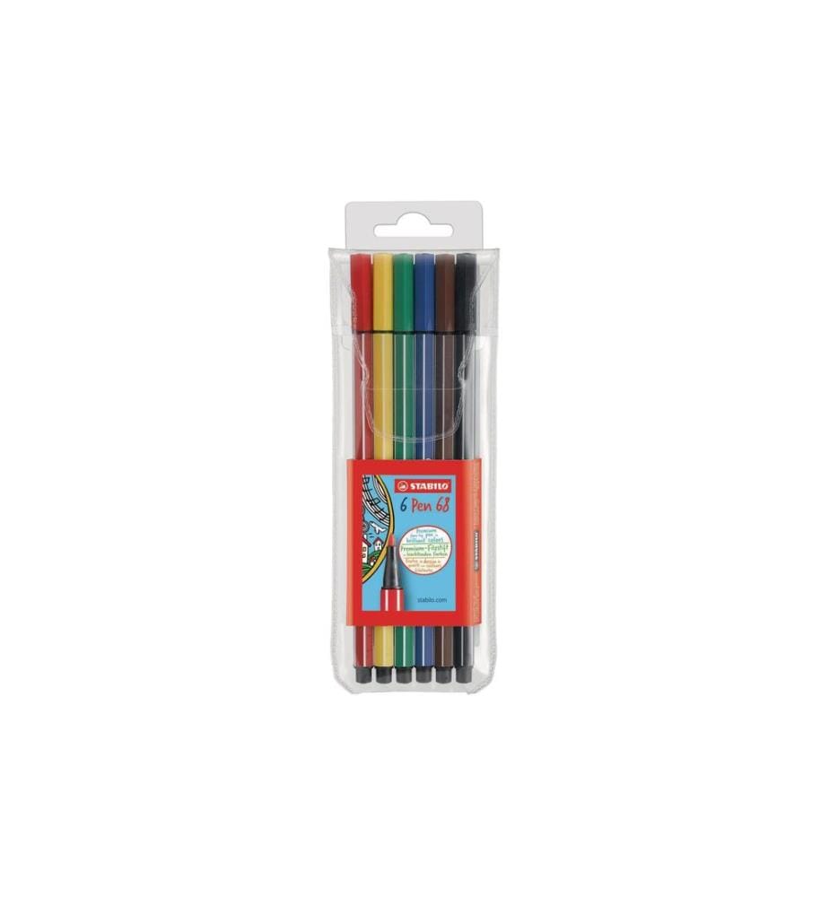 STABILO - Feutres de coloriage Pen68 6 pièces