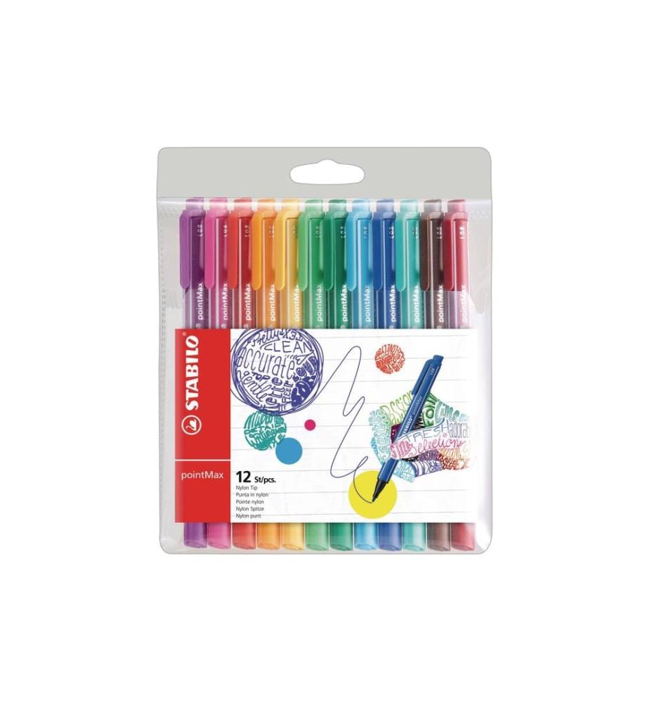 STABILO - Fineliner pointMax 12 pièces, multicolore