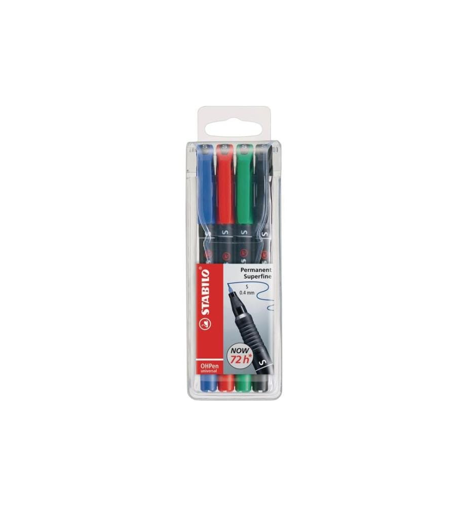 STABILO - Stylo à feuilles OHPen universal S 4 pièces