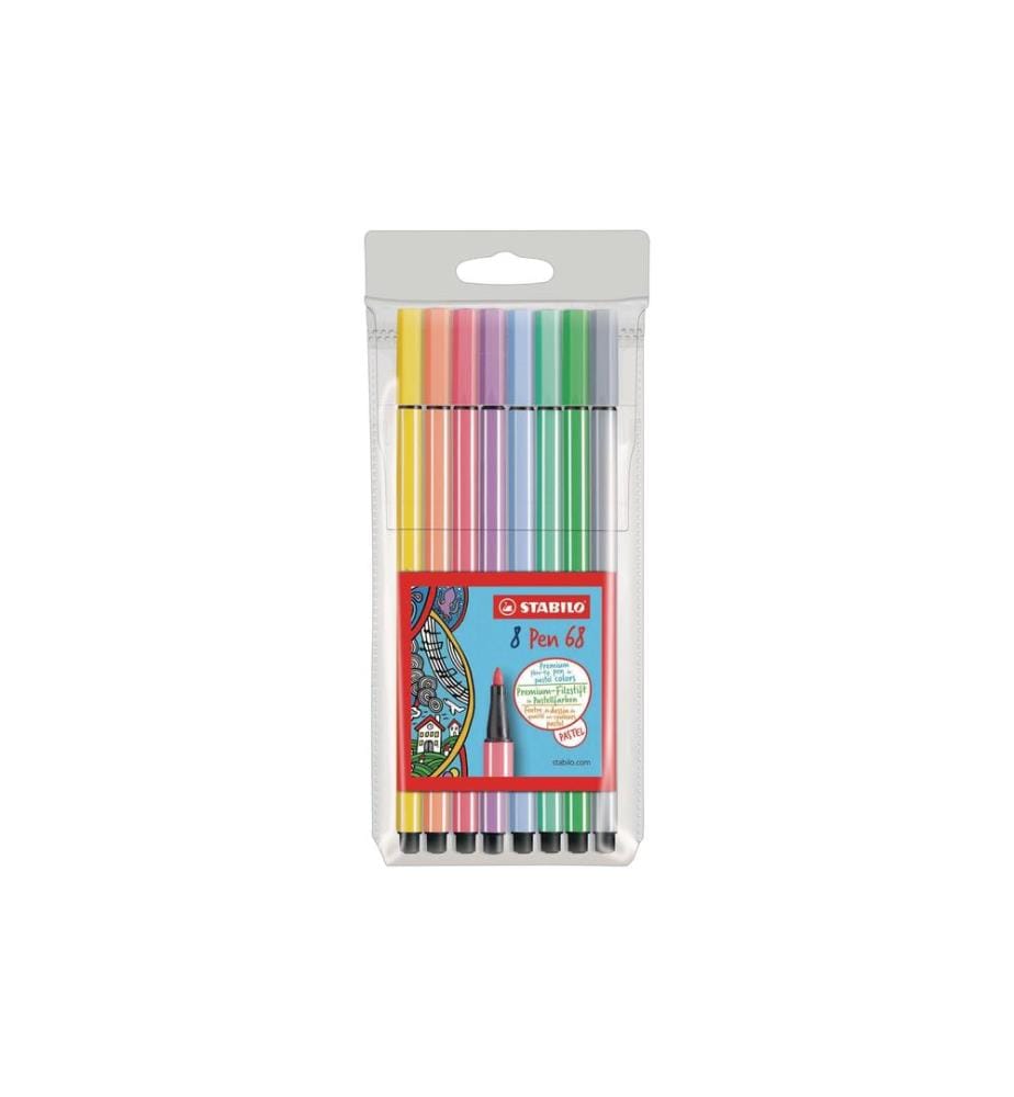 STABILO - Pen 68 Pastel 8 pièces