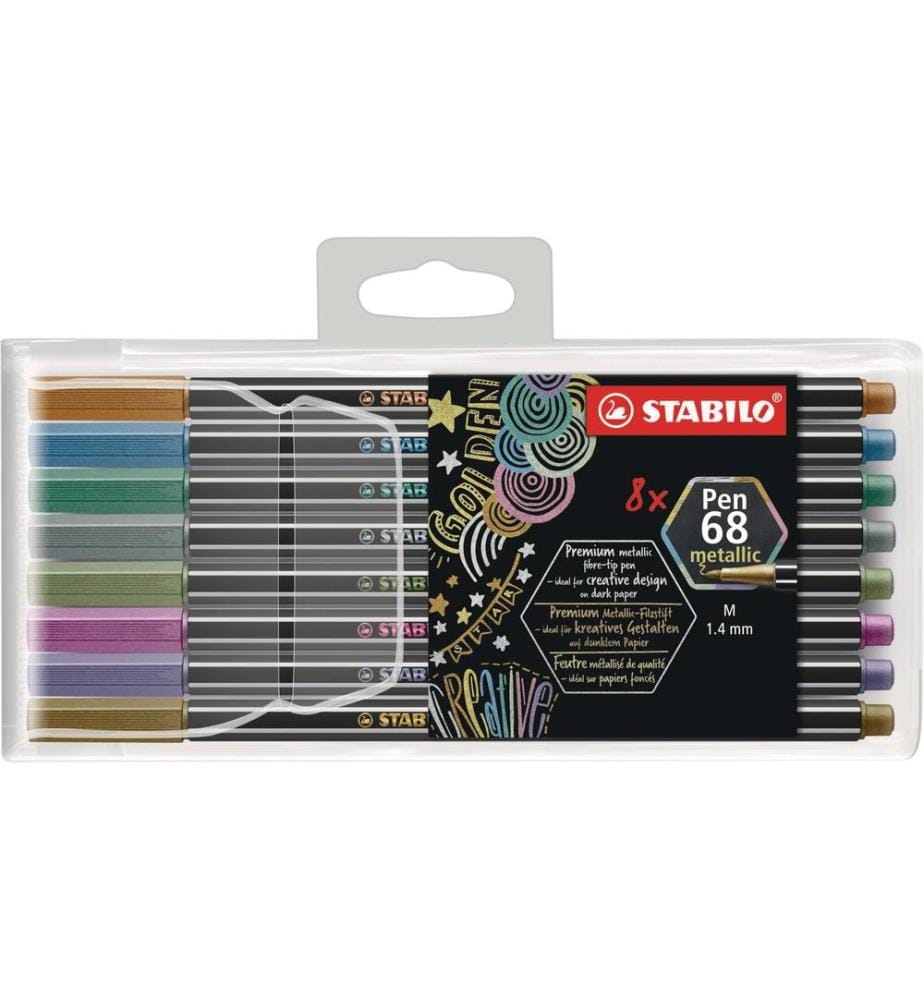 STABILO - Crayon feutre Pen 68 Metallic 8 pièces