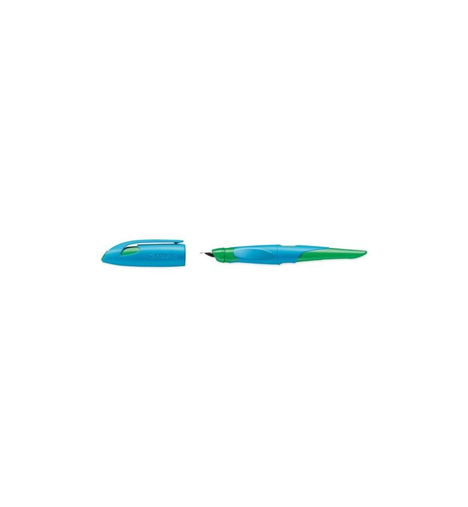 STABILO - Stylo plume Easybirdy 0.9 mm, Bleu/vert herbe
