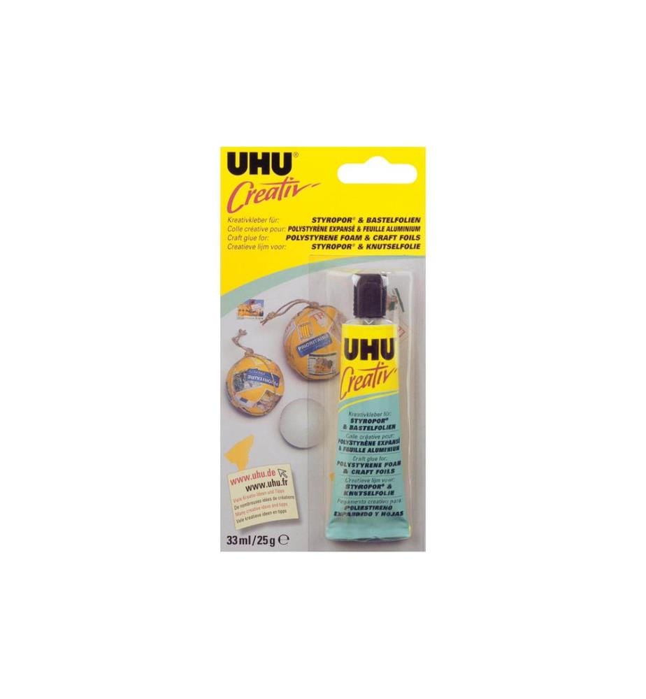 UHU - Adhésif spécial Polystyrène & feuilles de bricolage 33 ml