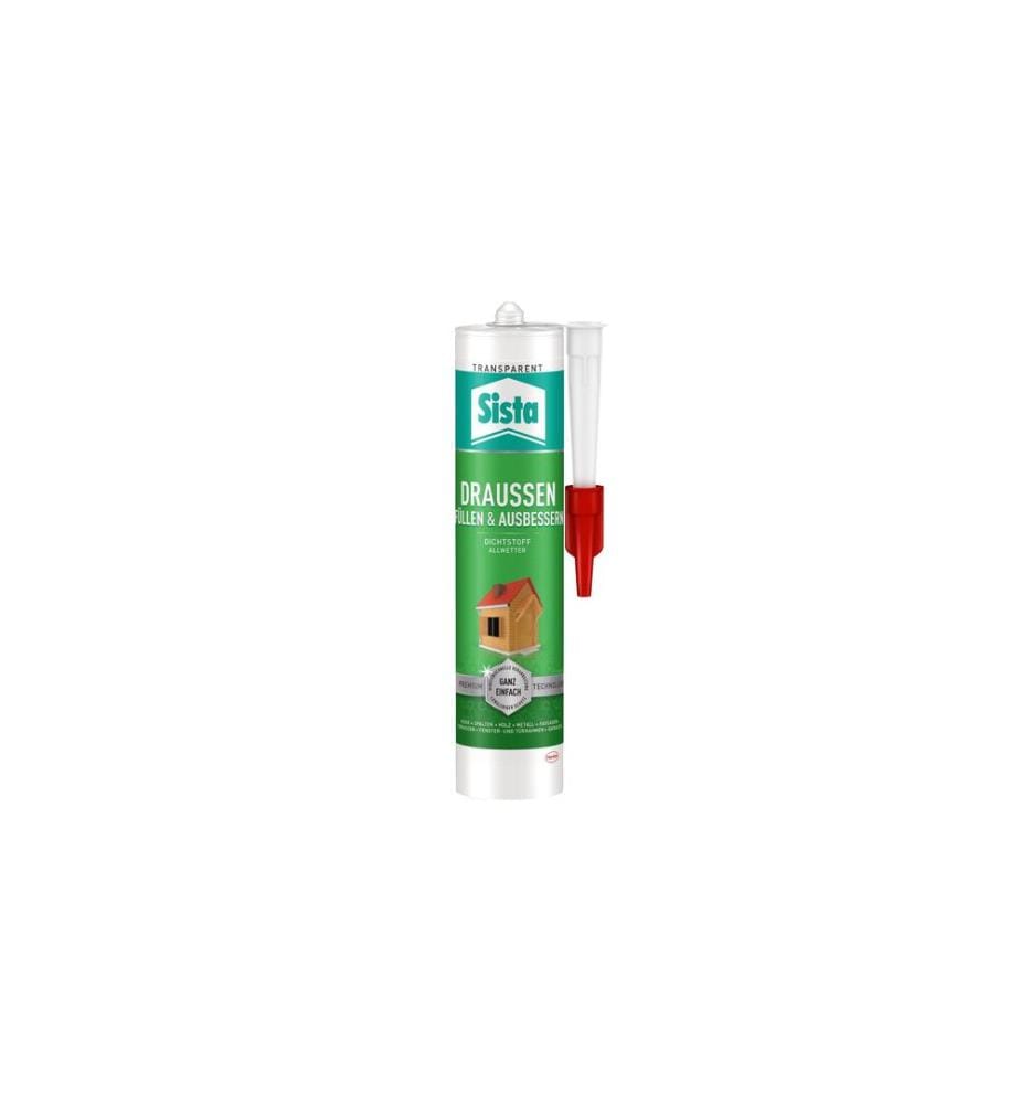 SISTA - Mastic Extérieur Remplissage et retouches 280 ml, Transparent