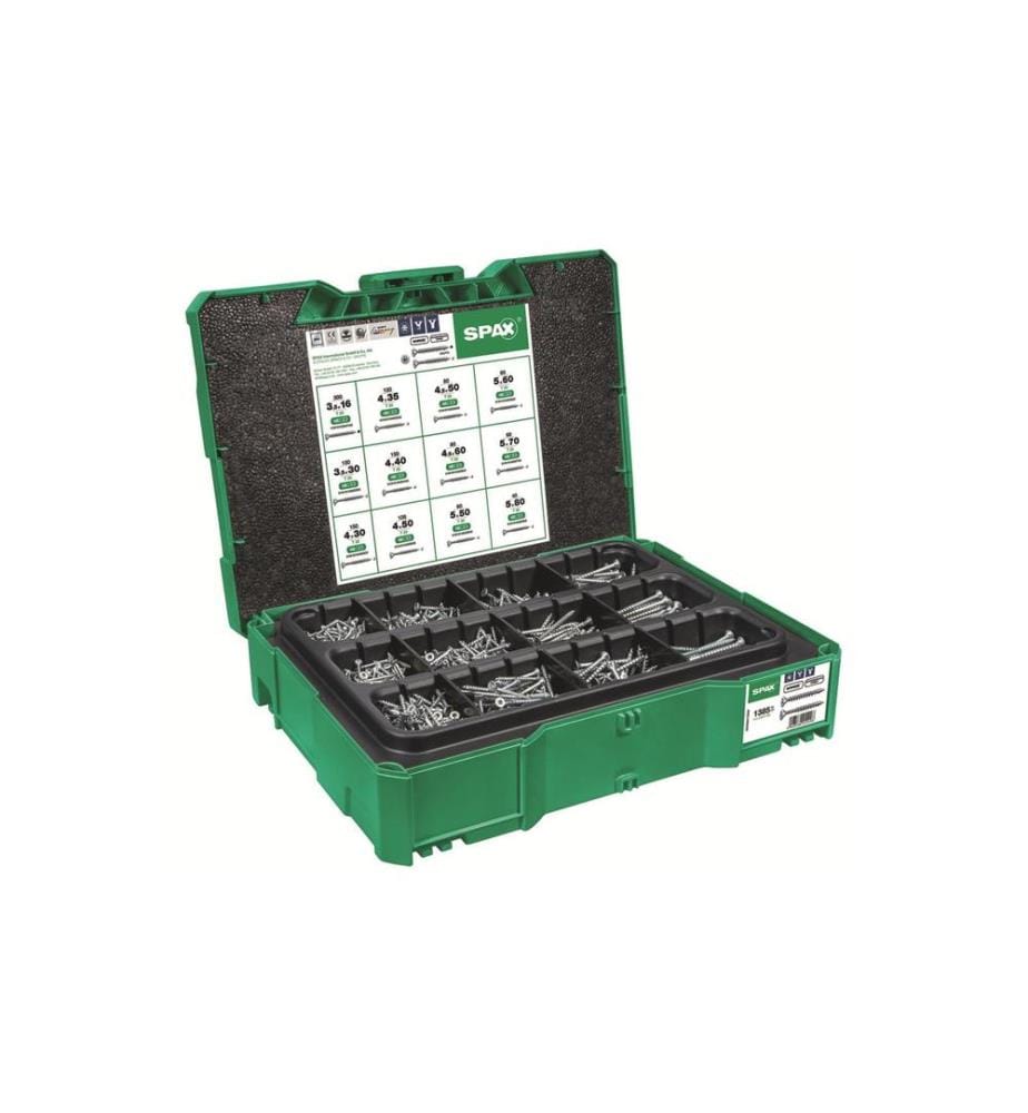 SPAX - Coffret de montage T-Loc Systainer avec 1400 vis pour panneaux d'aggloméré