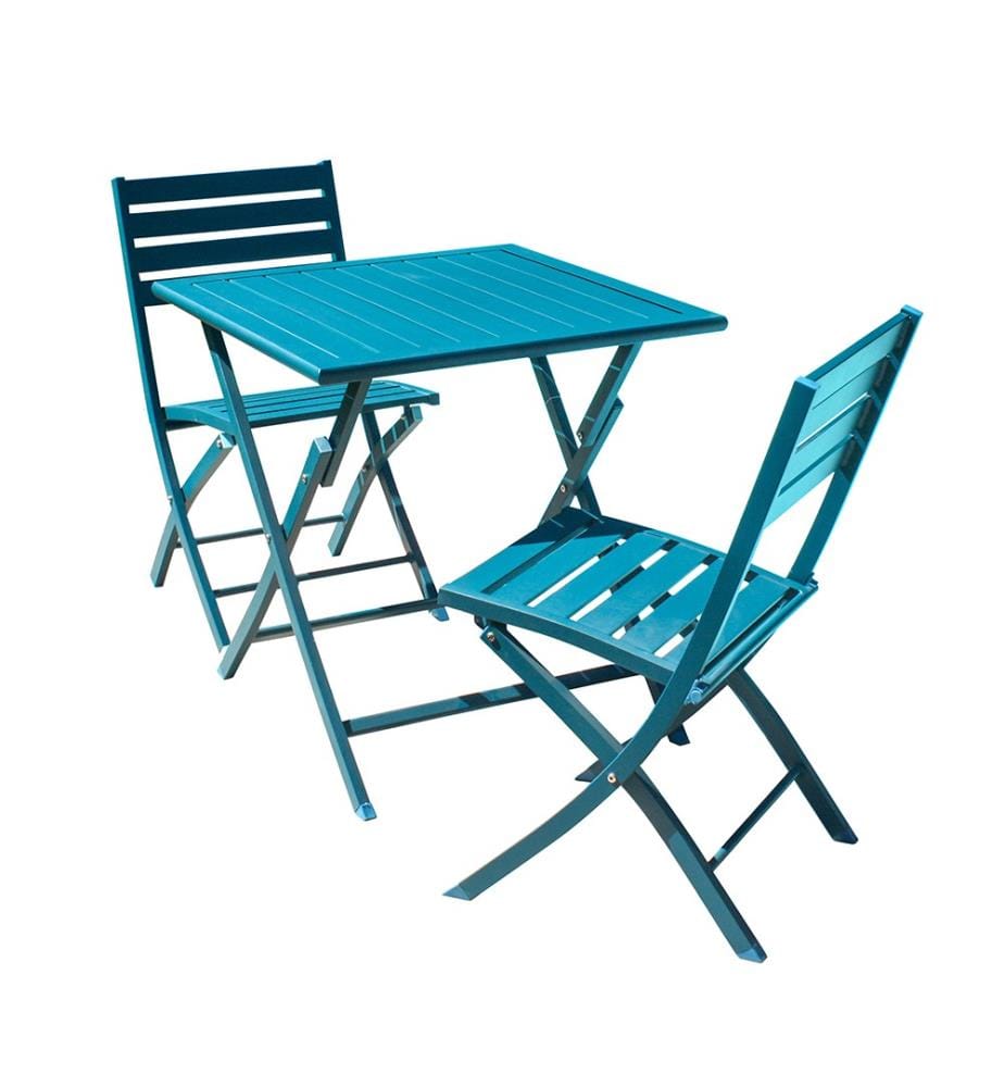Ensemble Marius Table de Jardin Pliante et 2 Chaises Pliantes - 3 Pièces - Canard