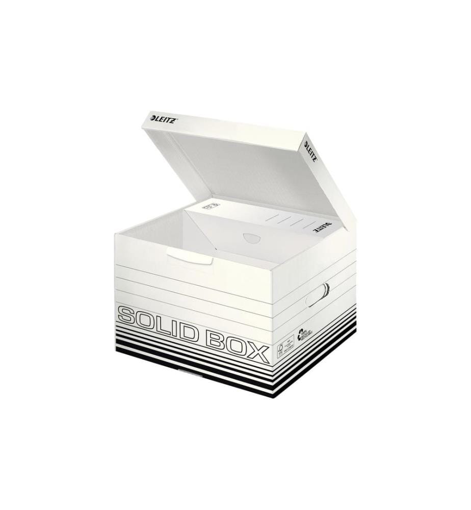 LEITZ - Boîte d’archivage Solid Box M Couvercle à charnière, 10 pièces, noir