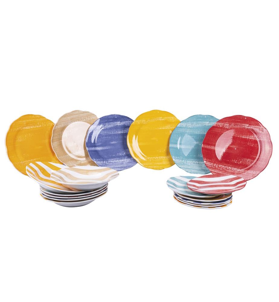 Service de table Versilia de 18 pièces - Multicolore