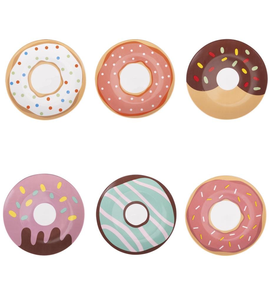 Set de 6 Donuts Assiette Sucrée 6 Ass - Assortis