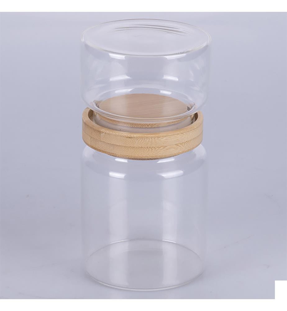 Bocaux en verre borosilicaté / Couvercle en bambou