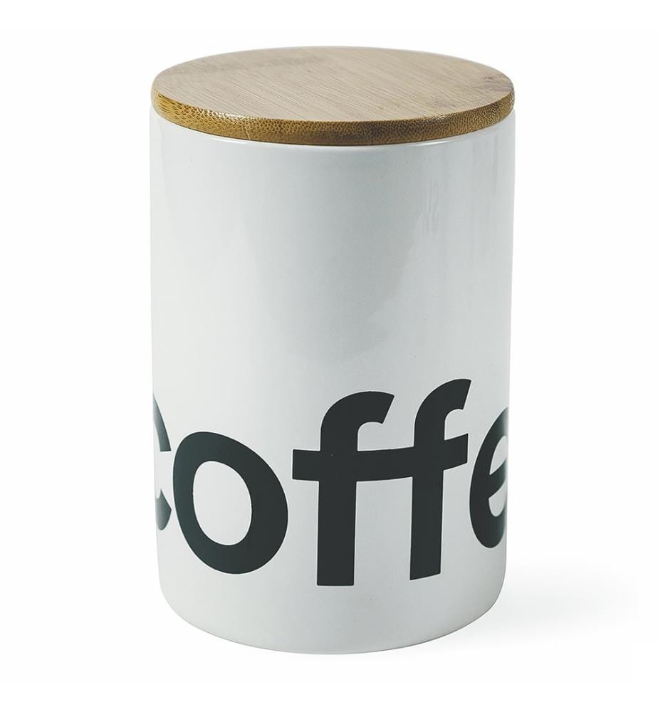 Pot à café en bambou blanc 750ml - Blanc et noir