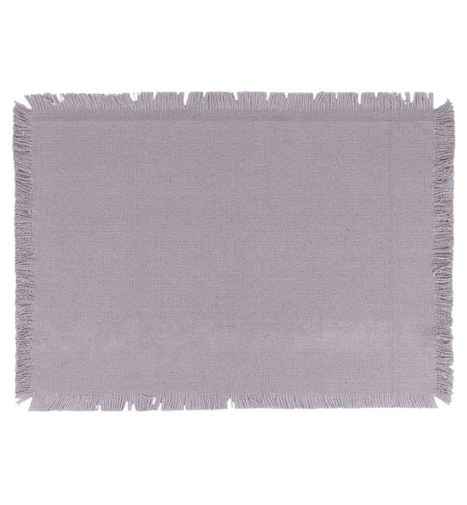 Set de table en coton frangé gris - Gris