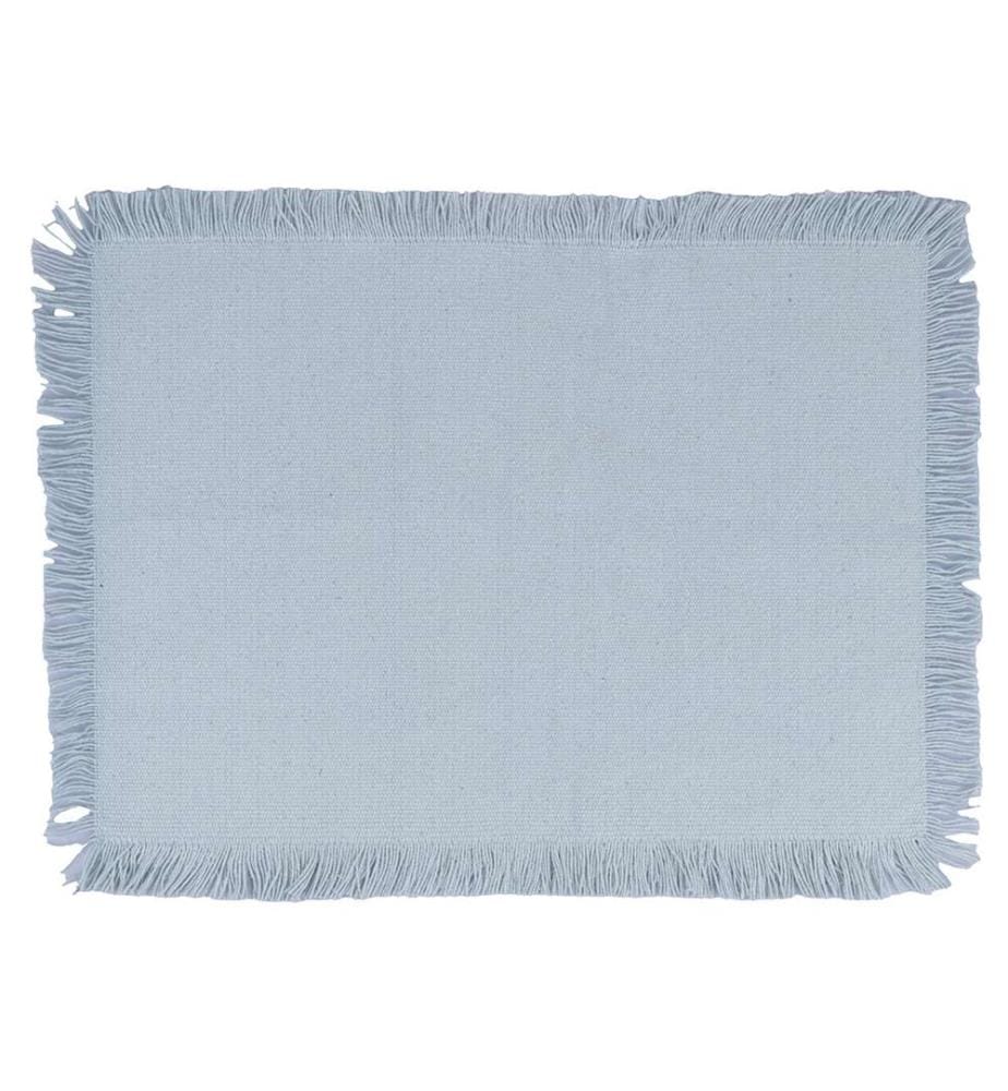 Set de table en coton frangé à la menthe - Vert