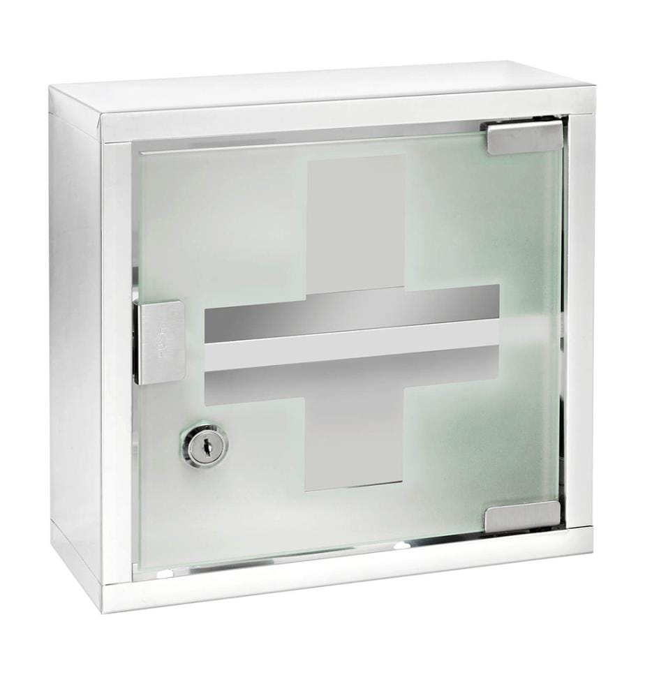 Armoire à pharmacie acier inox, brillant, acier inox, brillant, 25 x 25 cm