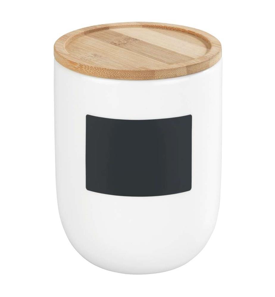 Boite de rangement avec couvercle bois et étiquette ardoise 0,80L, Boite avec couvercle hermétique, 800 ml