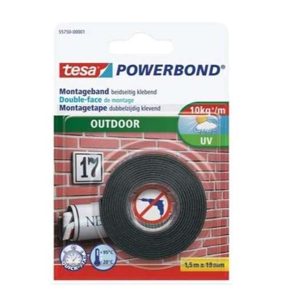 Ruban adhésif Double-face Outdoor Powerbond 1,5 m x 19 mm - Noir
