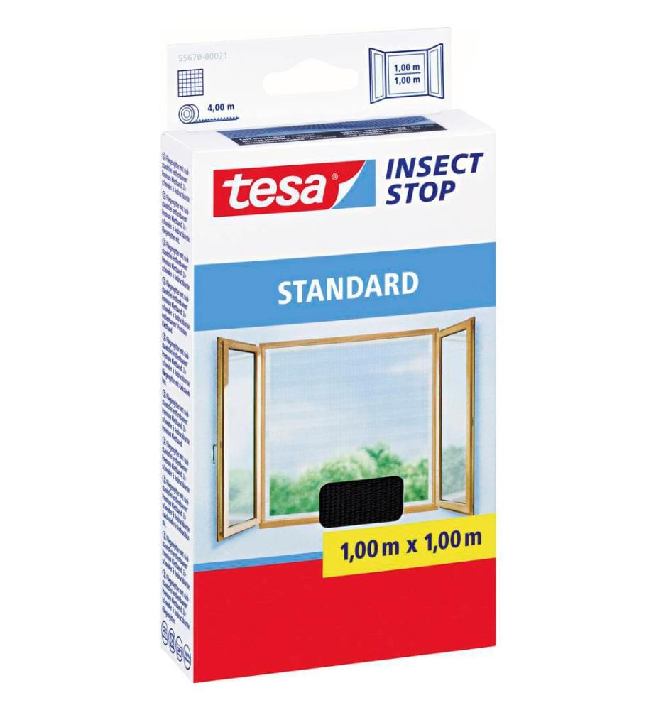 tesa® Moustiquaire pour fenêtres Standard, Noir 1 m x 1 m