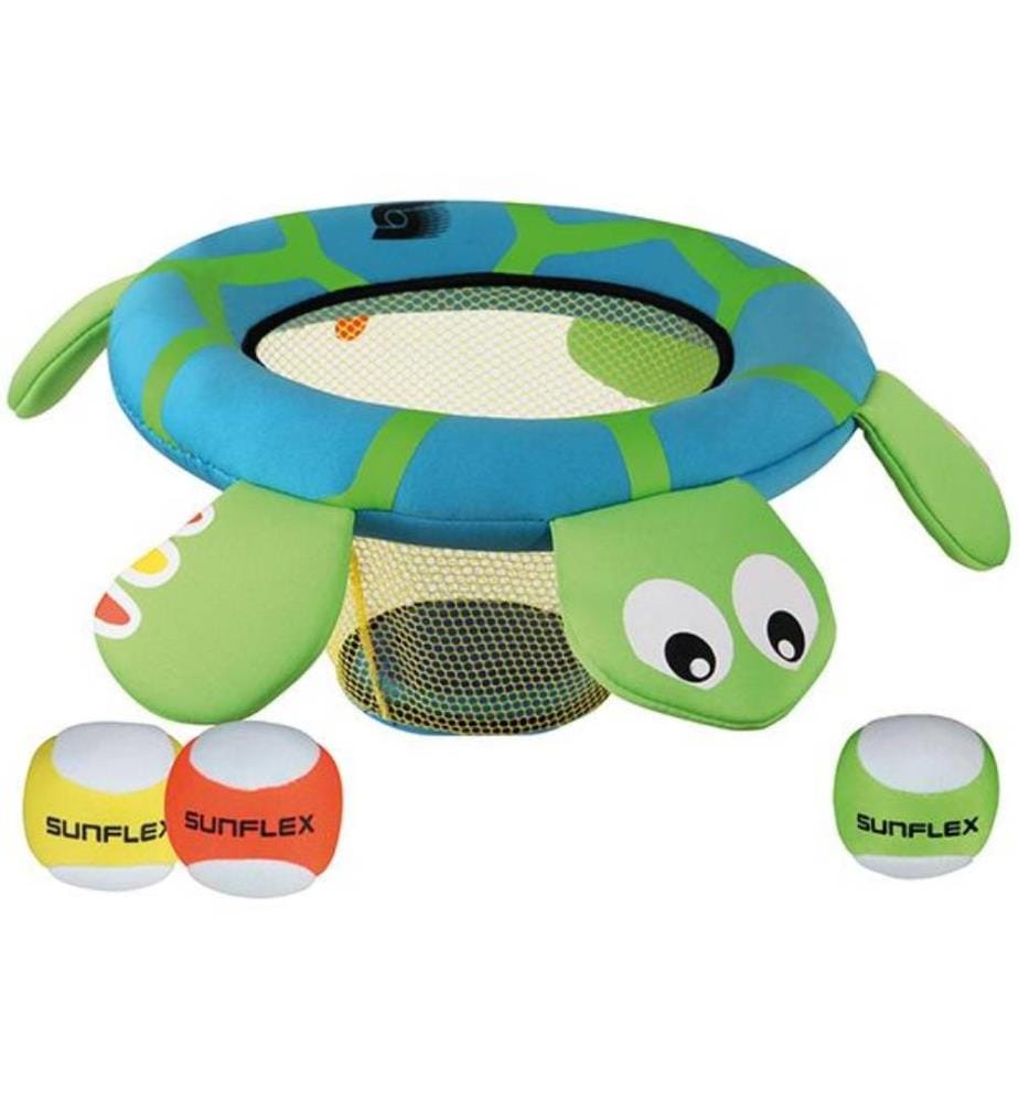 Jeu de lancer tortue, dans l'eau et sur terre