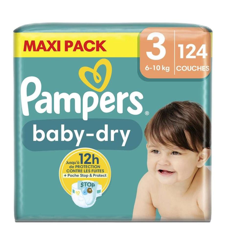 Baby-Dry - Taille 3 (6-10 kg) - Lot de 124 couches