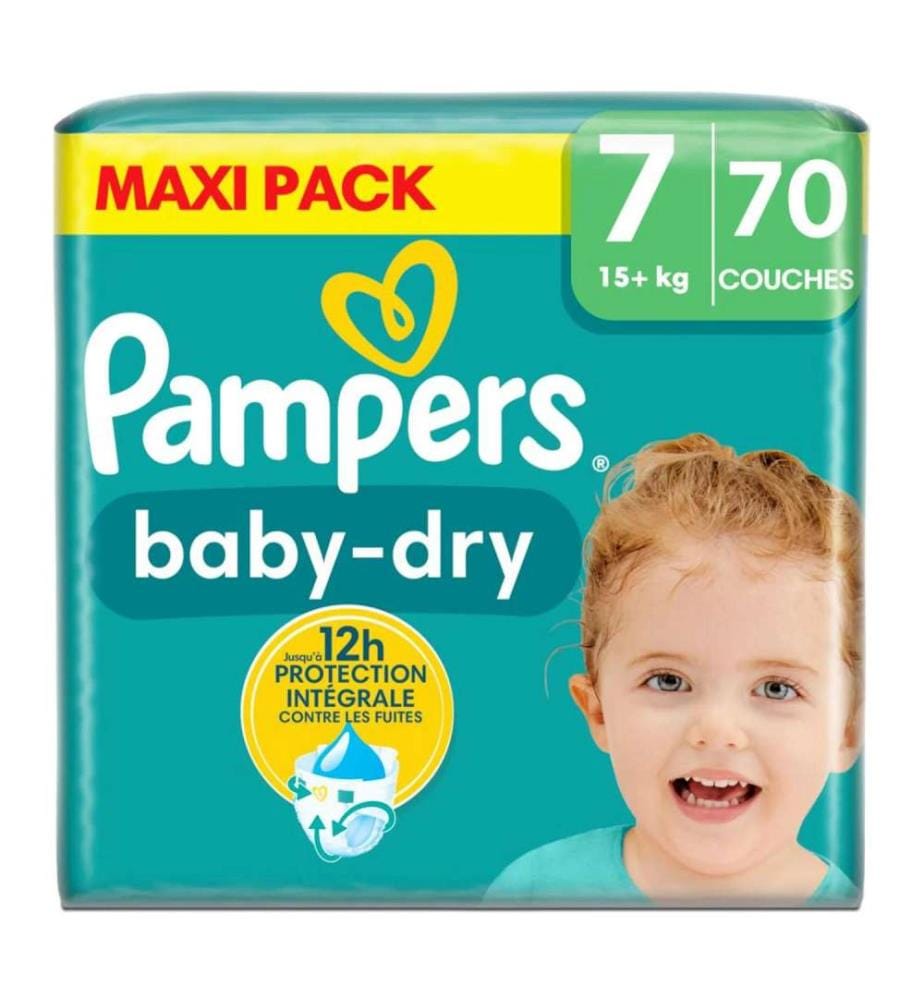 Baby-Dry - Taille 7 (+15 kg) - Lot de 70 couches