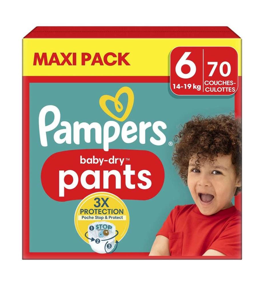Baby-Dry Pants - Taille 6 (14-19 kg) - Lot de 70 couches