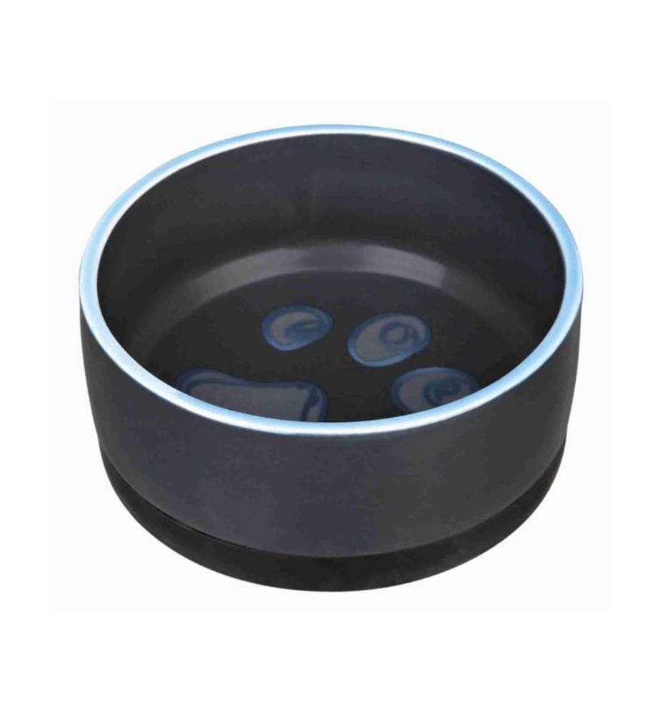 Écuelle en céramique Jimmy avec jante en caoutchouc, 0,75 l / Ø16 cm - Bleu